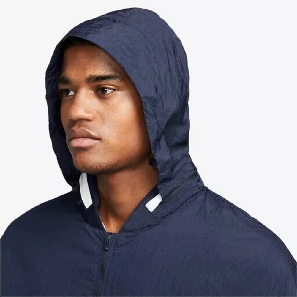 Nike Repel Heritage Blue Packable Hood Full Zip Windbreaker Track Jacket - Picture 2 of 15